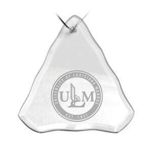 ULM Warhawks Primary Logo 3.25'' x 3.75'' Glass Tree Ornament