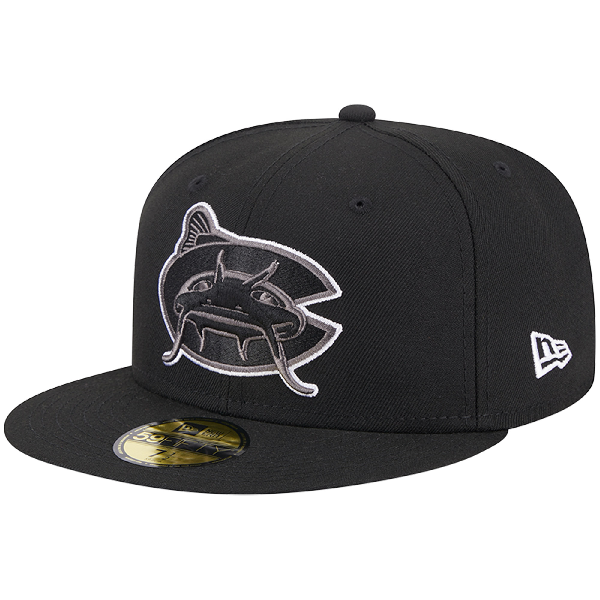 Men's New Era Black Carolina Mudcats Theme Nights Blackout 59FIFTY Fitted Hat - Image 2