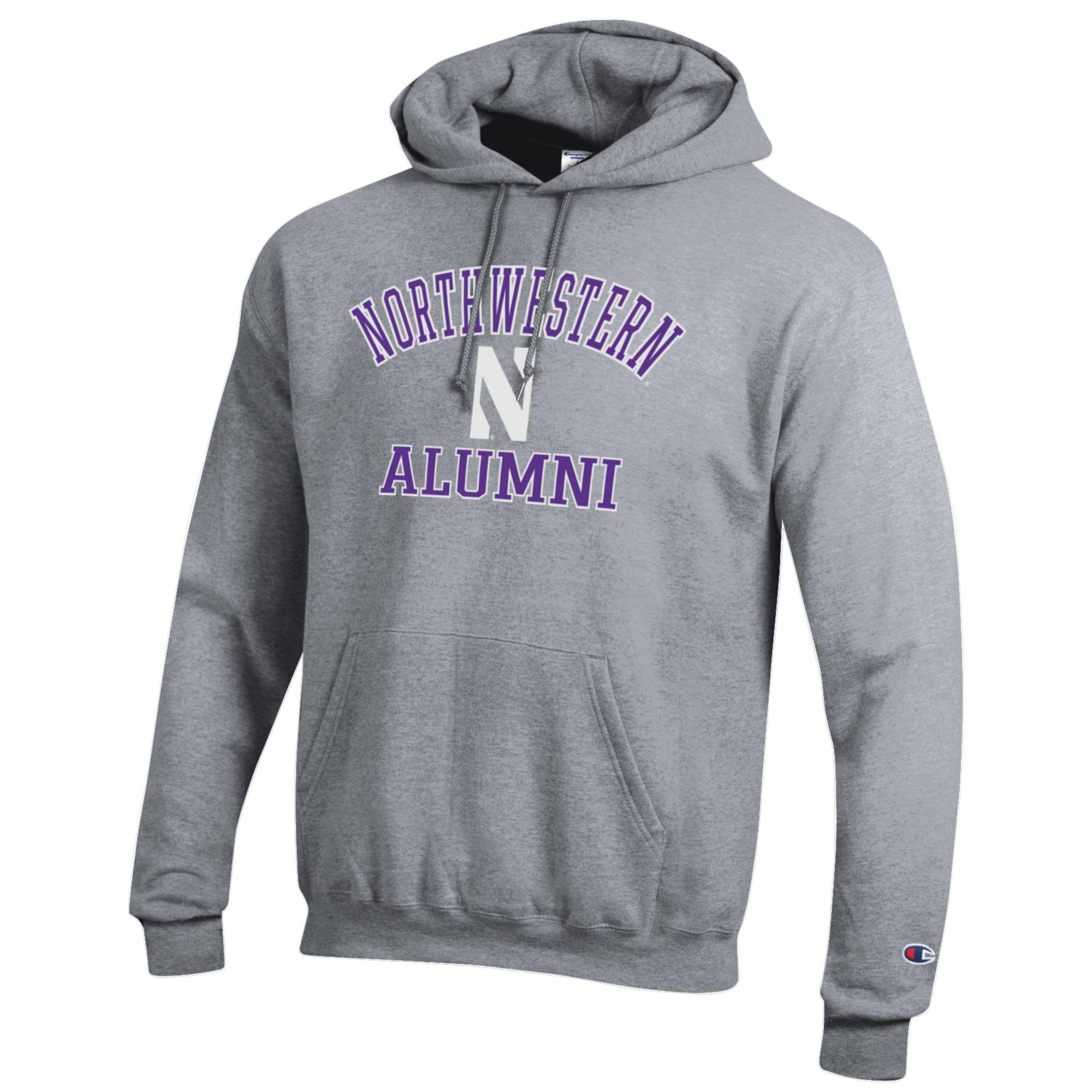 Men's Champion Gray Northwestern Wildcats Alumni Logo Pullover Hoodie - Image 6