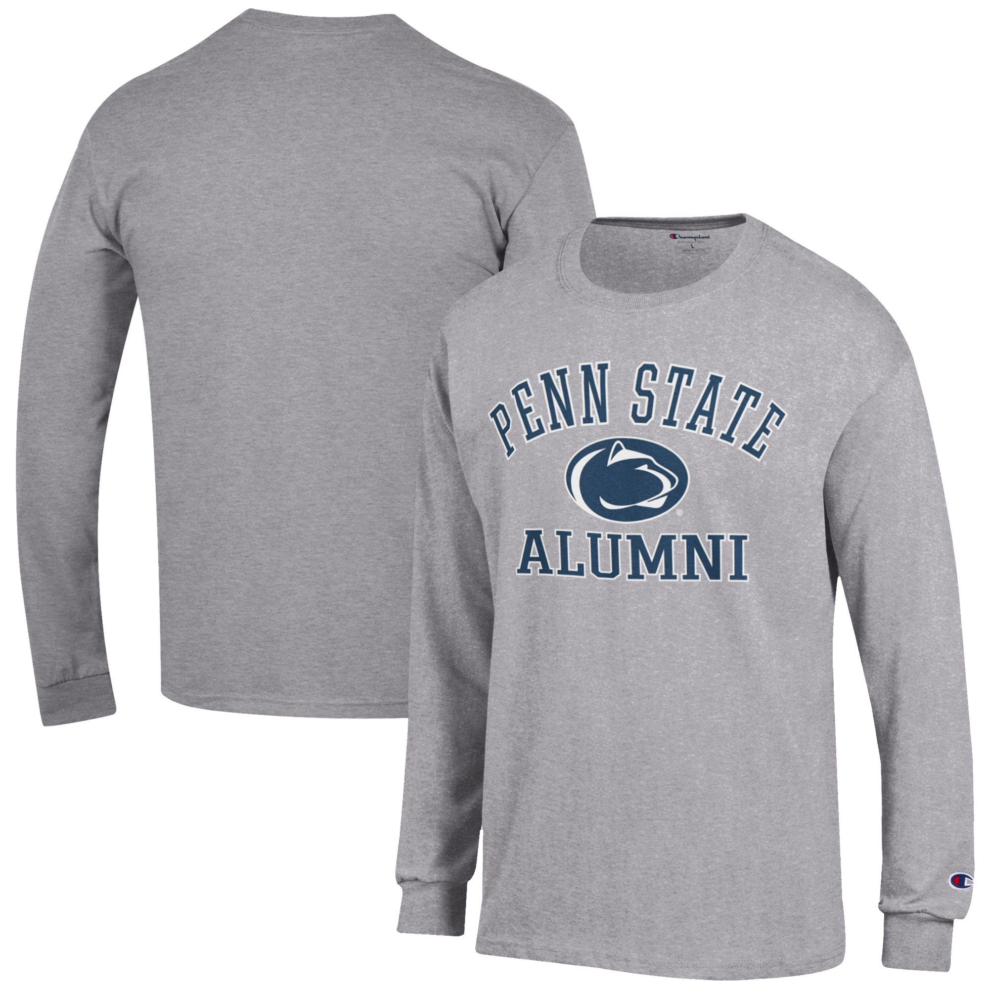 Men's Champion Gray Penn State Nittany Lions Alumni Logo Long Sleeve T-Shirt - Image 5