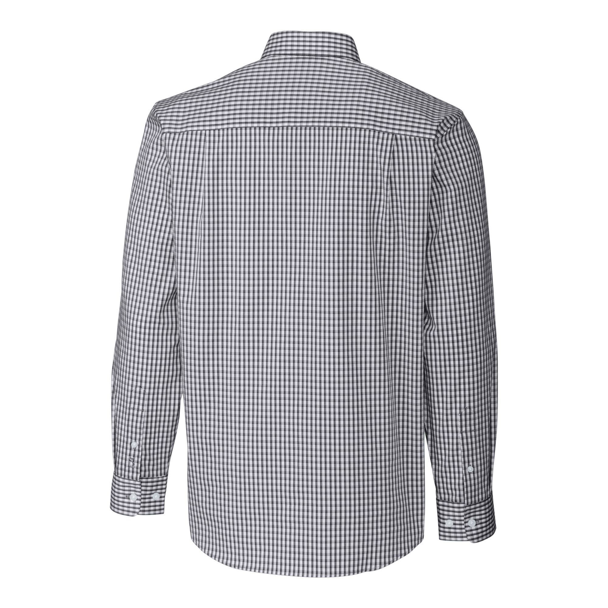 Men's Cutter & Buck Charcoal Baltimore Ravens Helmet Easy Care Stretch Gingham Long Sleeve Button-Down Shirt - Image 4