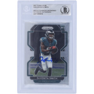 DeVonta Smith Philadelphia Eagles Autographed 2021 Panini Prizm #335 Beckett Fanatics Witnessed Authenticated Rookie Card