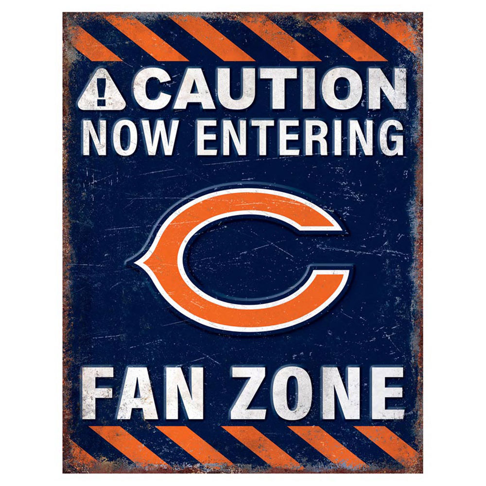 Chicago Bears 13" x 20" Fan Zone Metal Sign
