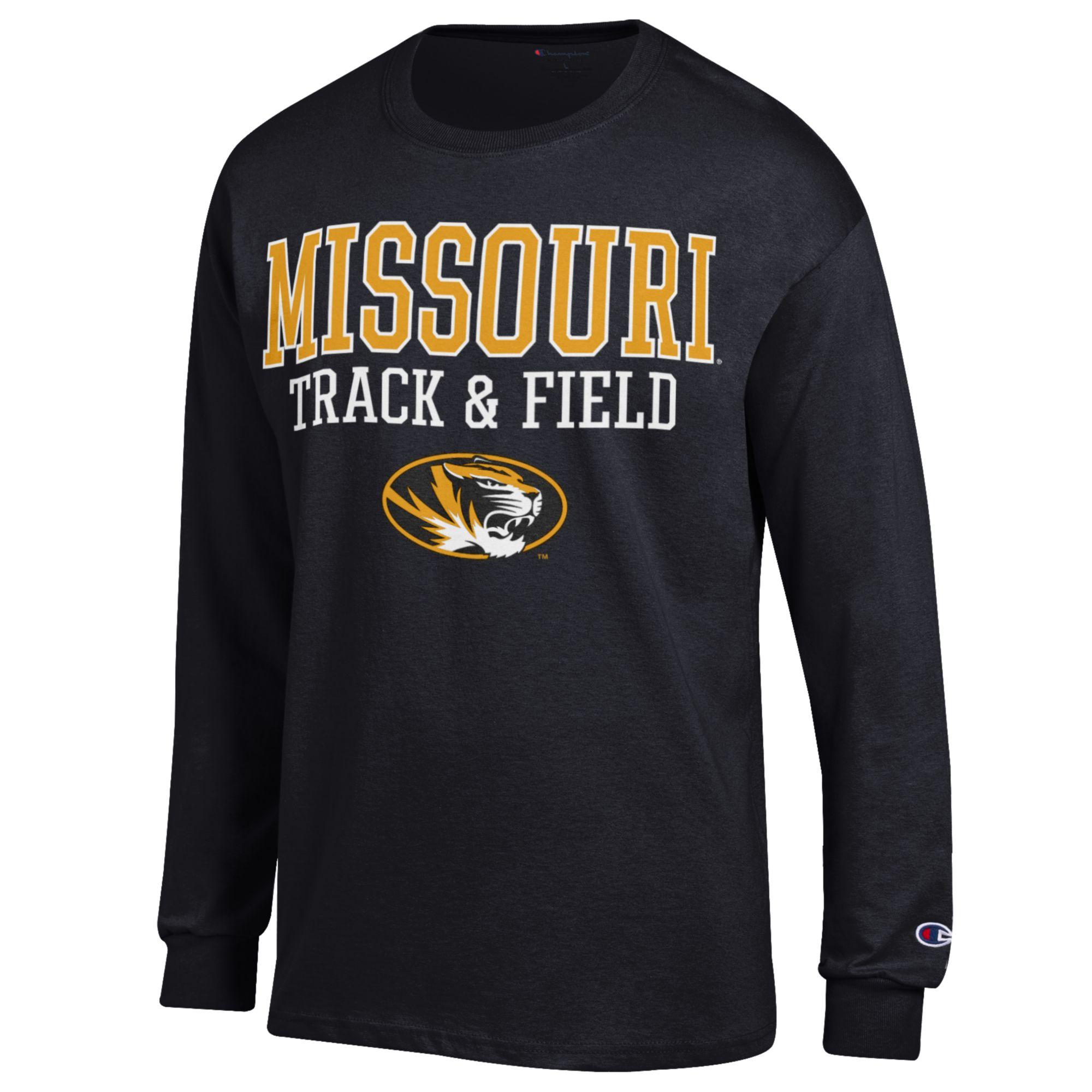 Men's Champion Black Missouri Tigers Track & Field Stack Long Sleeve T-Shirt - Image 9