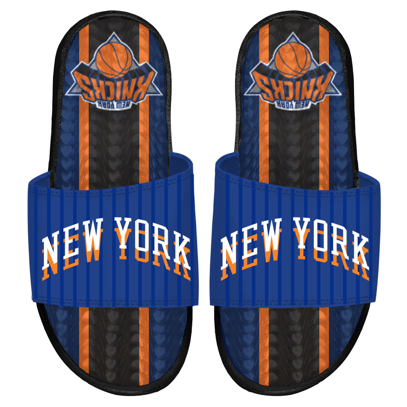 Men's ISlide Black New York Knicks 2023/24 City Edition Gel Slide Sandals