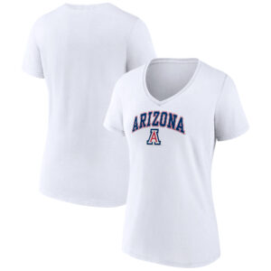Women's Fanatics White Arizona Wildcats Evergreen Campus V-Neck T-Shirt