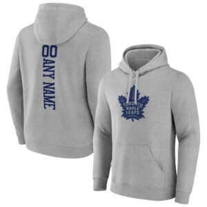 Men's Heather Gray Toronto Maple Leafs Personalized Name & Number Pullover Hoodie