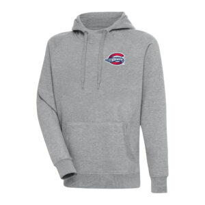 Men's Antigua  Heather Gray Greenville Drive Victory Pullover Hoodie