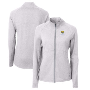 Women's Cutter & Buck  Heather Gray Fort Valley State Wildcats Adapt Eco Knit Heather Recycled Full-Zip Jacket