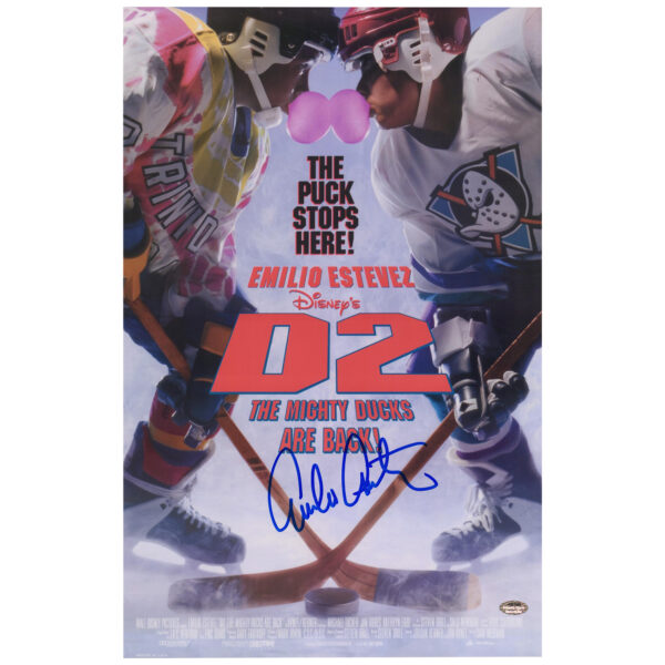 Emilio Estevez Autographed 11" x 17" D2: Mighty Ducks Movie Poster