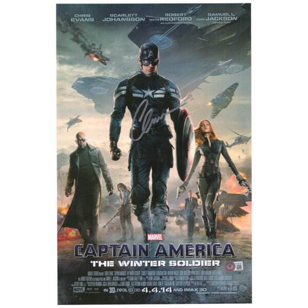Chris Evans Captain America Autographed 12" x 18" Winter Soldier Photograph