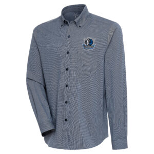 Men's Antigua  Navy Dallas Mavericks Compression Button-Down Shirt