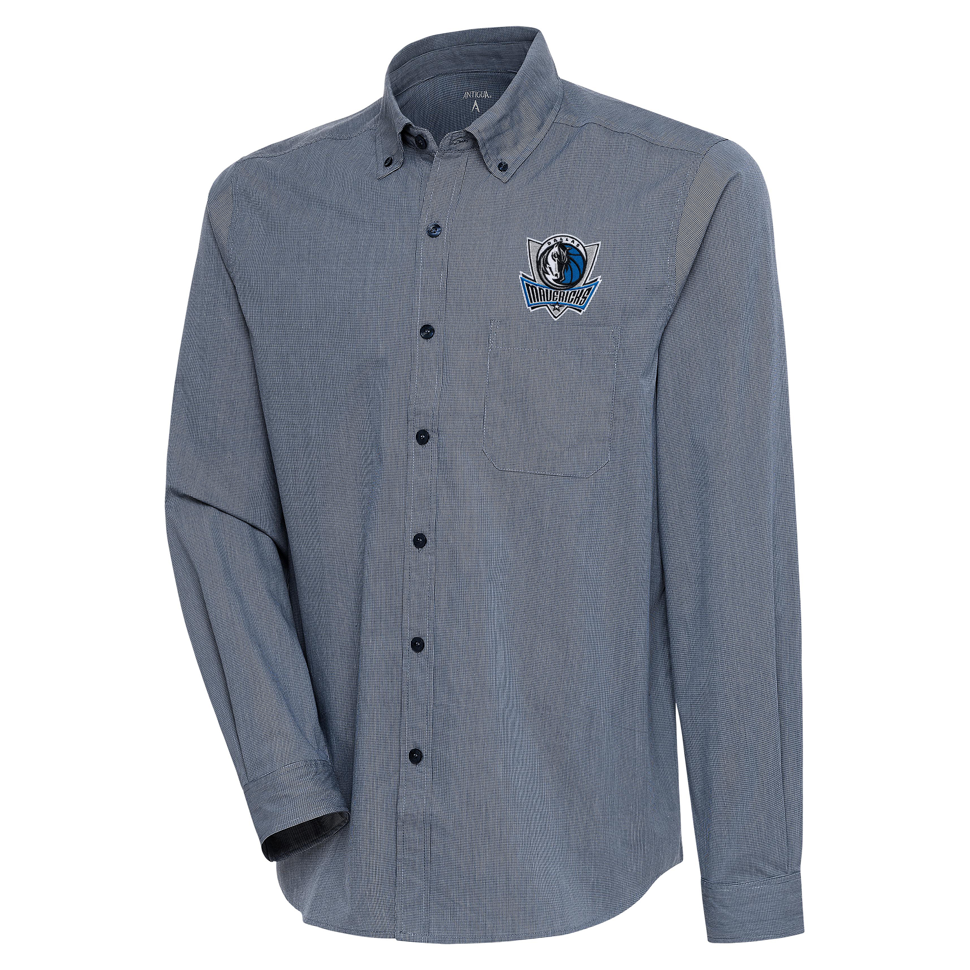 Men's Antigua Navy Dallas Mavericks Compression Button-Down Shirt