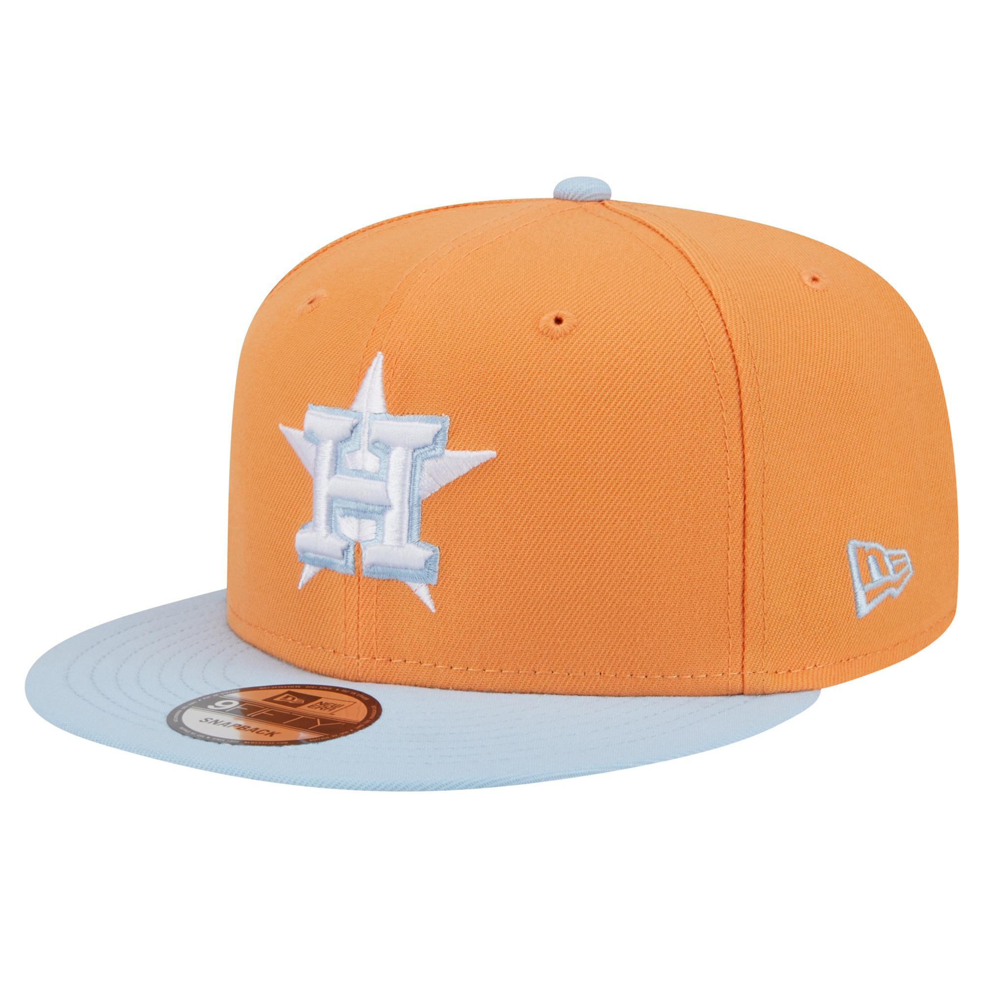 Men's New Era Orange Houston Astros Spring Color Two-Tone 9FIFTY Snapback Hat