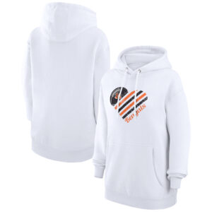 Women's G-III 4Her by Carl Banks  White Cincinnati Bengals Heart Graphic Fleece Pullover Hoodie