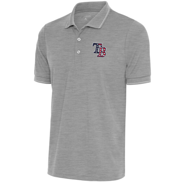 Men's Antigua  Gray/White Tampa Bay Rays Patriotic Affluent Polo