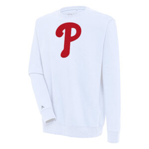 Men's Antigua  White Philadelphia Phillies Victory Pullover Sweatshirt