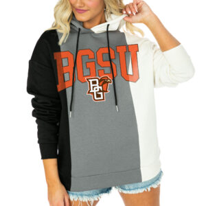 Women's Gameday Couture  Black/White Bowling Green St. Falcons Victory Tri-Color Pullover Hoodie