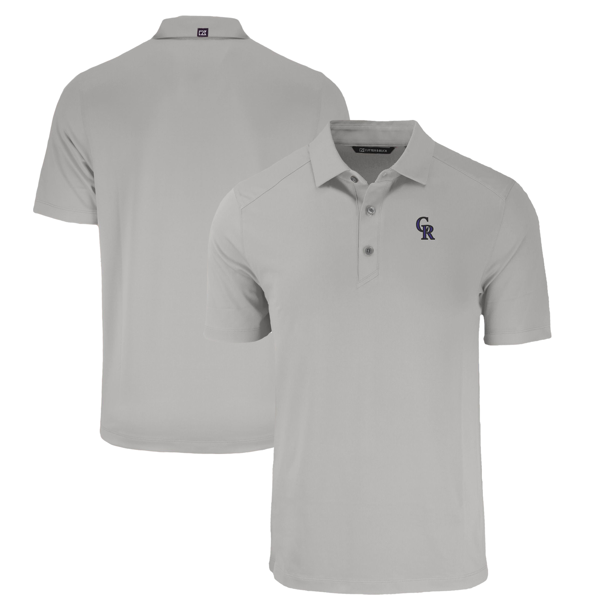 Men's Cutter & Buck Gray Colorado Rockies Forge Eco Stretch Recycled Polo