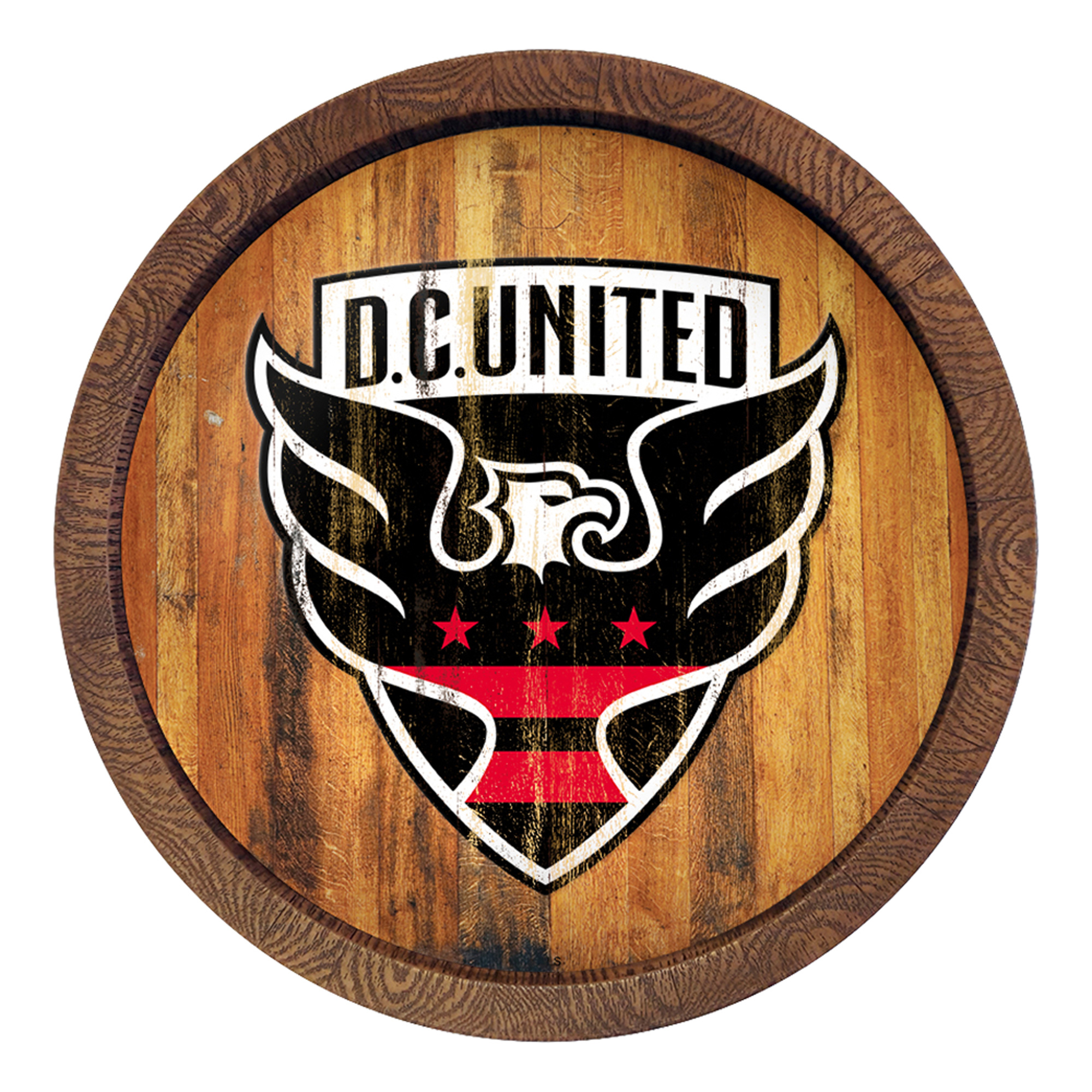 D.C. United 20.25'' Faux Distressed Barrel Top Sign