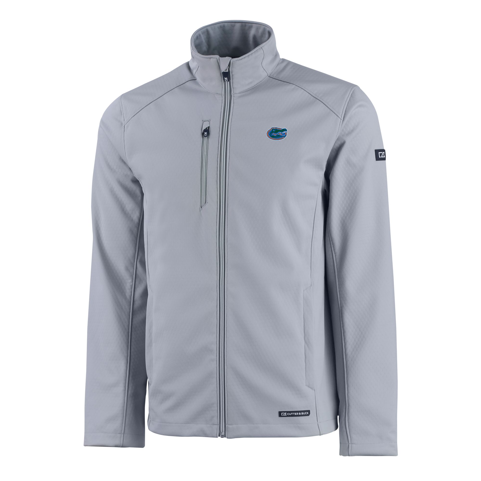 Men's Cutter & Buck Gray Florida Gators Evoke Eco Softshell Recycled Full-Zip Jacket - Image 3