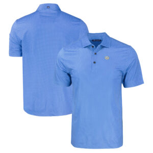 Men's Cutter & Buck Light Blue Southern University Jaguars Pike Eco Tonal Geo Print Stretch Recycled Polo