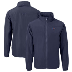Men's Cutter & Buck  Navy Tampa Bay Buccaneers  Big & Tall Charter Eco Knit Recycled Full-Zip Jacket