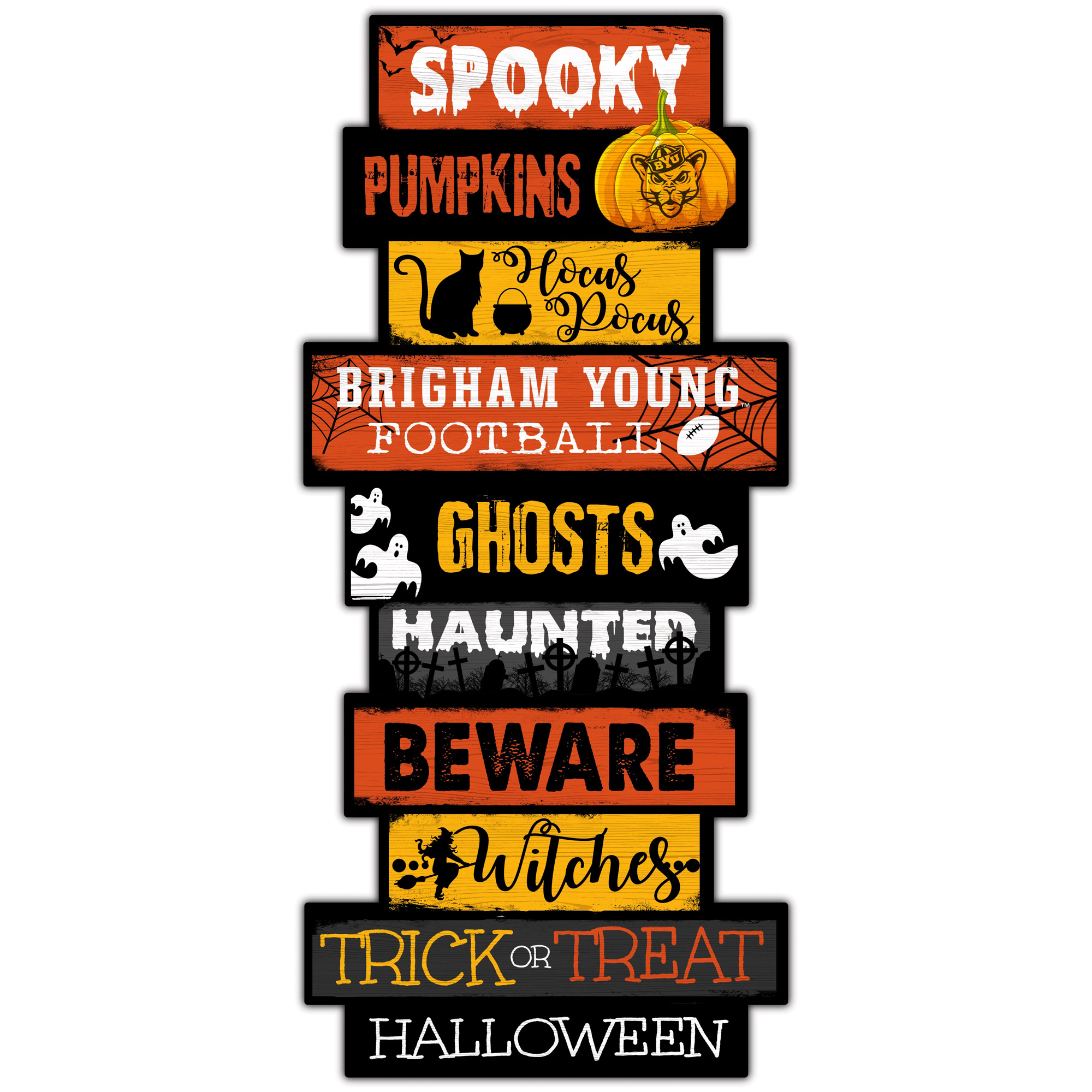 BYU Cougars 24'' Halloween Celebration Stack Sign