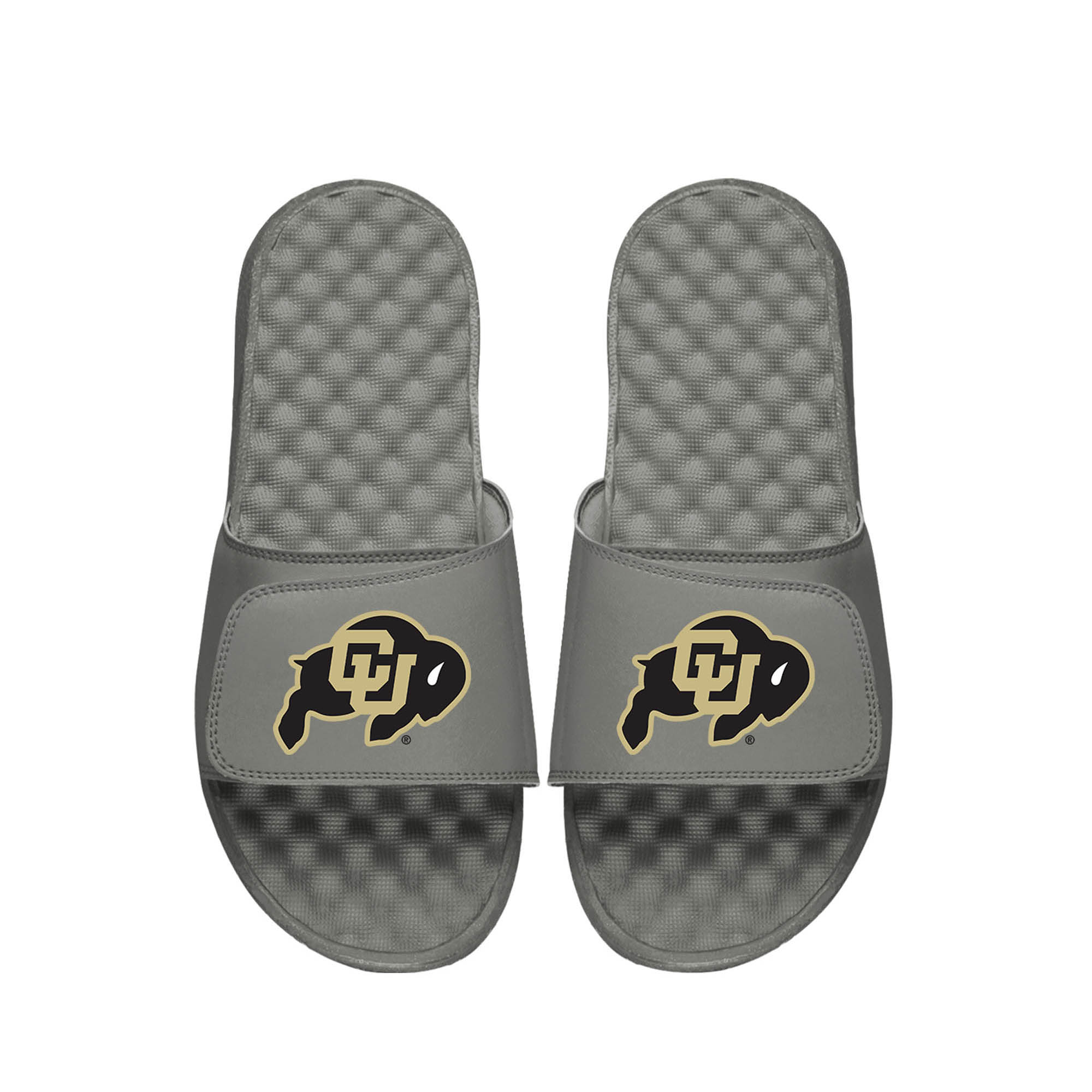 Men's ISlide Gray Colorado Buffaloes Primary Logo Slide Sandals