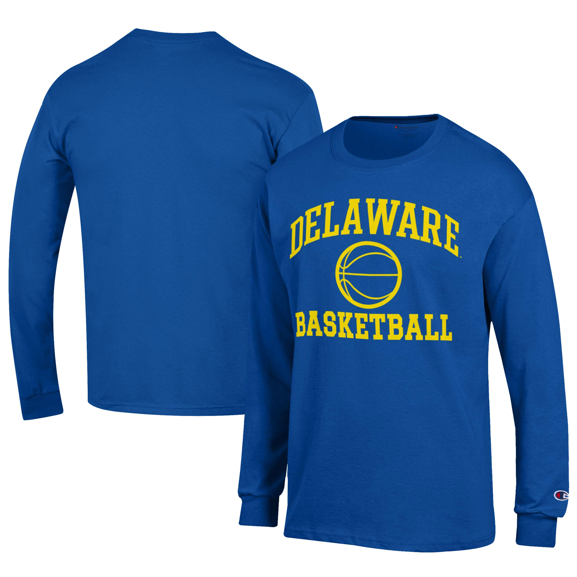 Men's Champion Royal Delaware Fightin' Blue Hens Icon Logo Basketball Jersey Long Sleeve T-Shirt