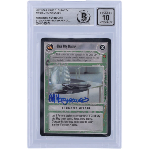 Bill Hargreaves Star Wars Autographed 1997 CCG Cloud City #40 BGS Authenticated 10 Card - Image 5