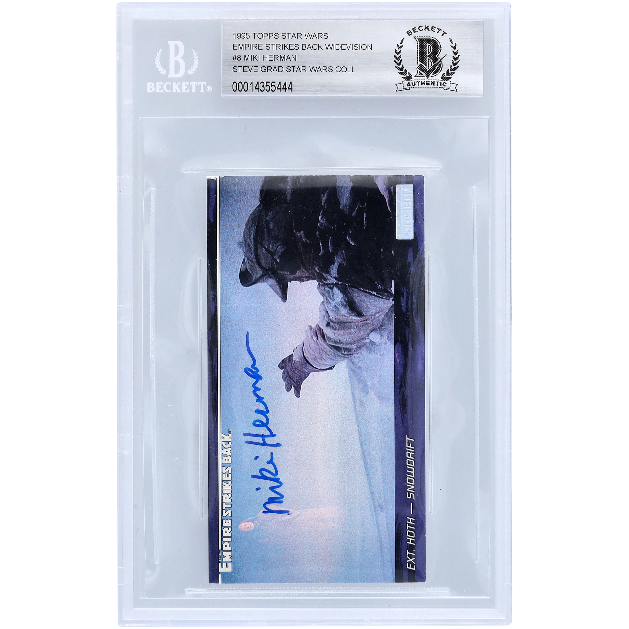 Miki Herman Star Wars Autographed 1995 Topps The Empire Strikes Back Widevision #8 BGS Authenticated 10 Card