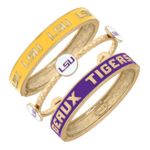 Women's LSU Tigers Stacked Enameled Bangle Set