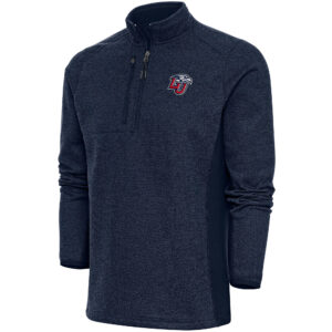 Men's Antigua  Heather Navy Liberty Flames Course Quarter-Zip Top