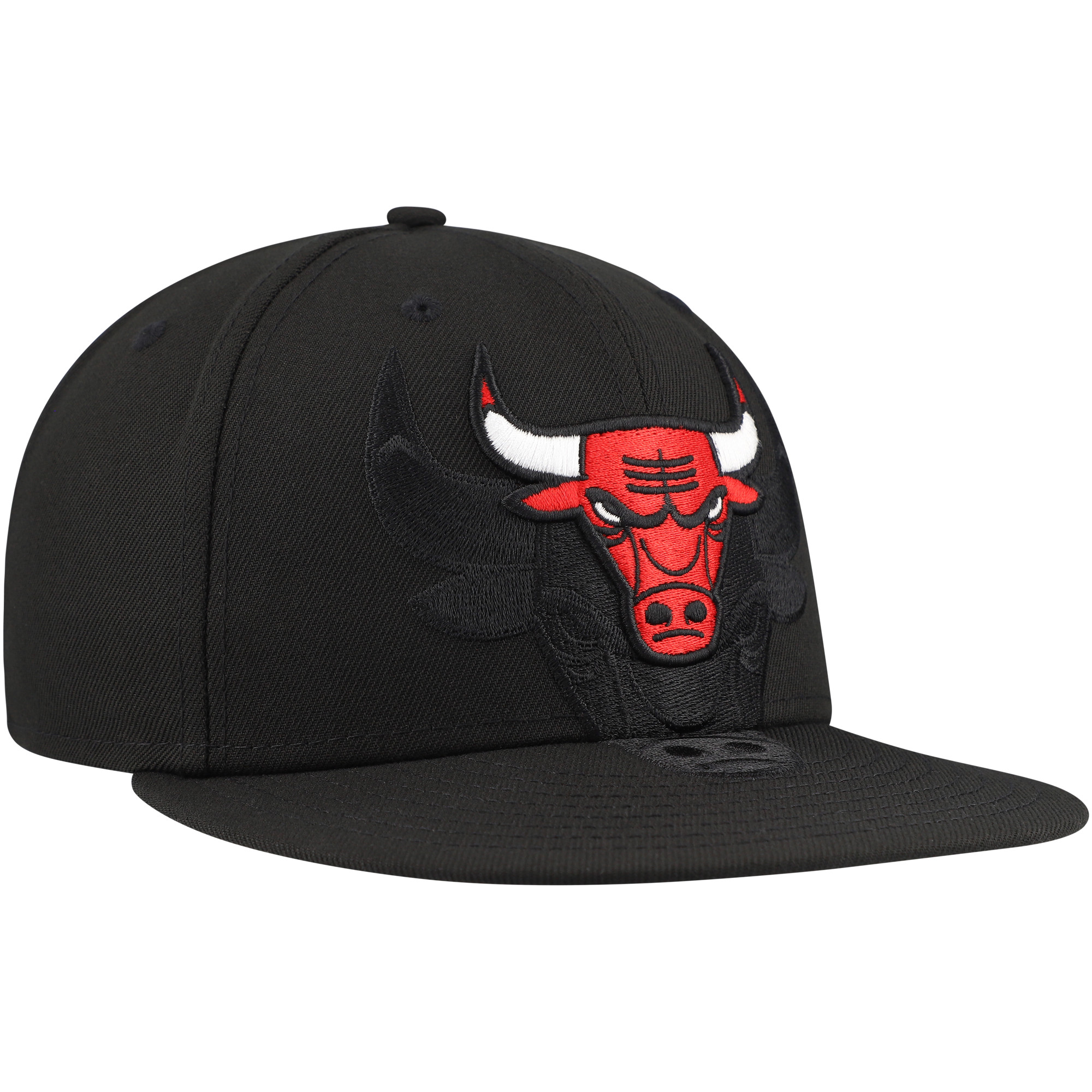 Men's New Era Black Chicago Bulls Blackout Shadow Logo 59FIFTY Fitted Hat - Image 9
