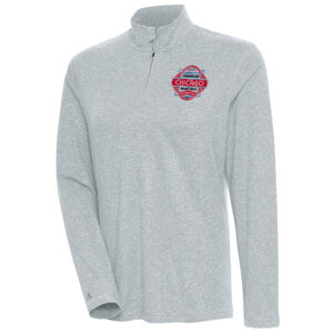 Women's Antigua  Heather Gray Chicago Street Race Confront Quarter-Zip Pullover Top