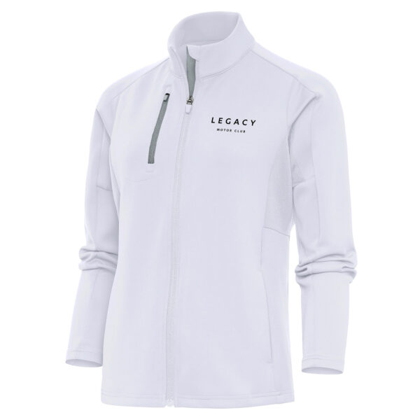Women's Antigua  White LEGACY Motor Club Generation Full-Zip Jacket