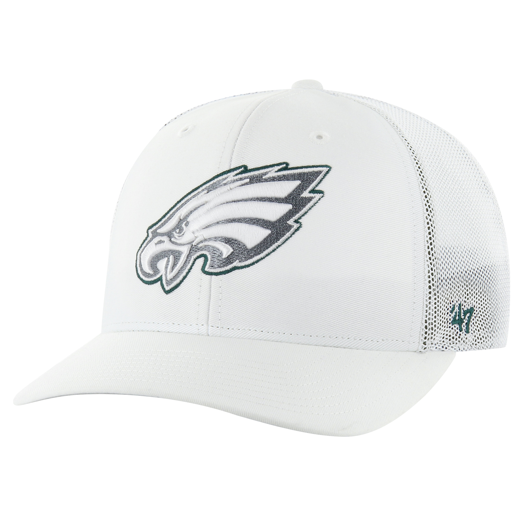 Men's '47 White Philadelphia Eagles Snowball Trophy Stretch Fit Hat - Image 7