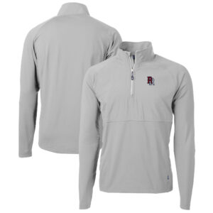 Men's Cutter & Buck  Gray Round Rock Express Adapt Eco Knit Hybrid Recycled Quarter-Zip Top