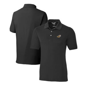 Men's Cutter & Buck Black Akron RubberDucks DryTec Advantage Tri-Blend Pique Polo