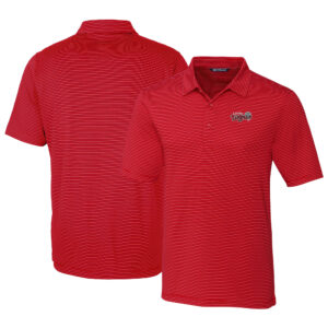Men's Cutter & Buck  Red Lansing Lugnuts Forge Pencil Stripe Stretch DryTec Polo