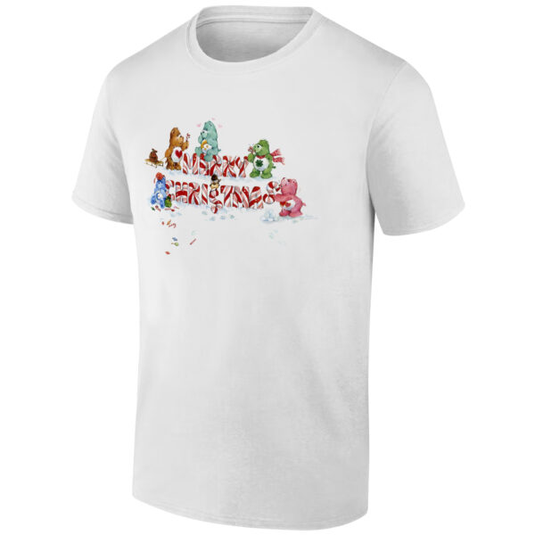 Men's Ripple Junction White Care Bears Candy Cane Holiday Graphic T-Shirt - Image 5