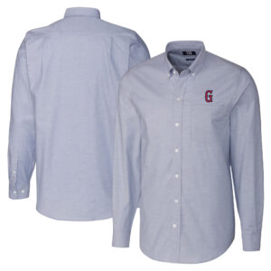 Men's Cutter & Buck  Light Blue Greenville Drive Big & Tall Oxford Stretch Long Sleeve Button-Down Dress Shirt