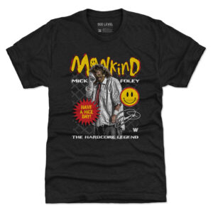 Men's 500 Level  Heather Black Mick Foley Mankind Have A Nice Day Premium Tri-Blend T-Shirt