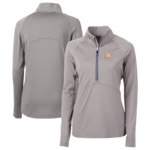 Women's Cutter & Buck Gray Houston Astros City Connect Adapt Eco Knit Recycled Half-Zip Pullover Top