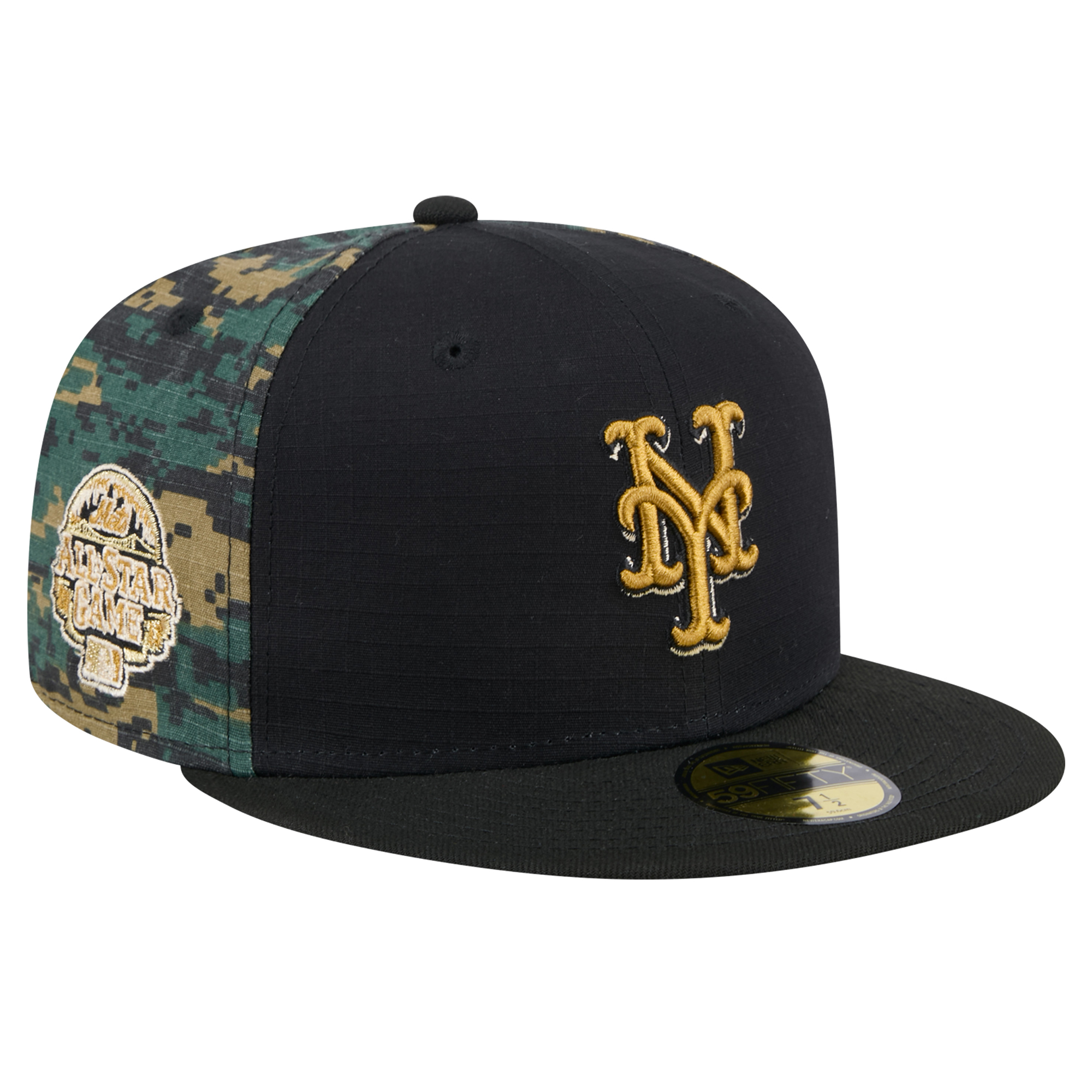 Men's New Era Black New York Mets Digi Camo 59FIFTY Fitted Hat