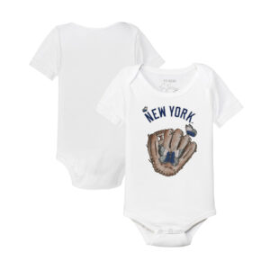 Infant Tiny Turnip White New York Yankees Butterfly Glove Bodysuit