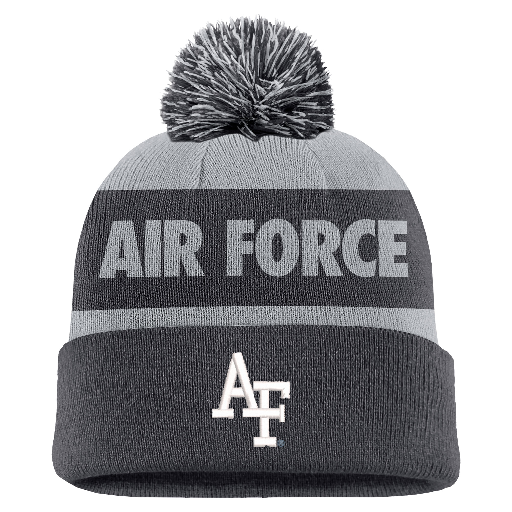 Men's Nike Charcoal Air Force Falcons Rivalry Shield Cuffed Knit Hat with Pom