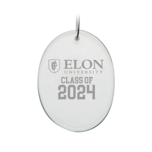 Elon Phoenix Class of 2024 2.75'' x 3.75'' Oval Glass Ornament - Image 3