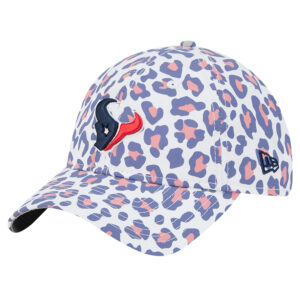 Girls Youth New Era White Houston Texans Active Leopard 9TWENTY Adjustable Hat